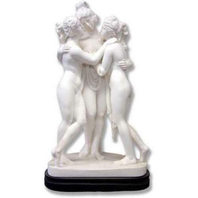 Three Graces 10in. High - Carrara Marble Indoor/Outdoor Garden Statue -  - 220702
