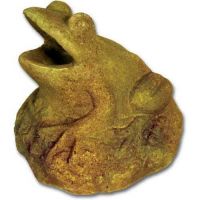 Croaking Frog 9in. - Fiber Stone Resin - Indoor/Outdoor Garden Statue