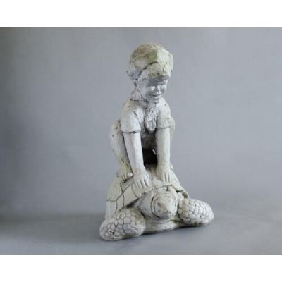 Turtle Rider 14in. - Fiber Stone Resin - Indoor/Outdoor Garden Statue -  - FS8090