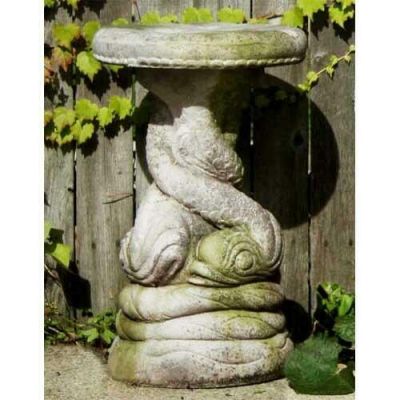 Twisted Dolphin Seat 19in. Fiber Stone Resin Indoor/Outdoor Statue -  - FS8422
