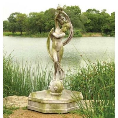 Water Venus w/Fountain Bowl 70in. Fiber Stone Resin In/Outdoor Statue -  - FS7579