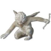 Winged Cupid w/Bow 17in. - Fiberglass Resin - Indoor/Outdoor Statue