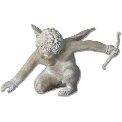 Winged Cupid w/Bow 17in. - Fiberglass Resin - Indoor/Outdoor Statue -  - F69147