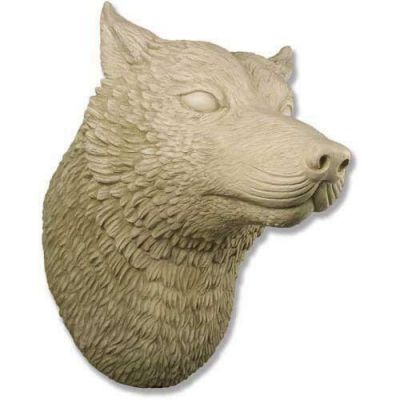 Wolf Head Display 50in. Fiberglass Indoor/Outdoor Garden Statue -  - F7928