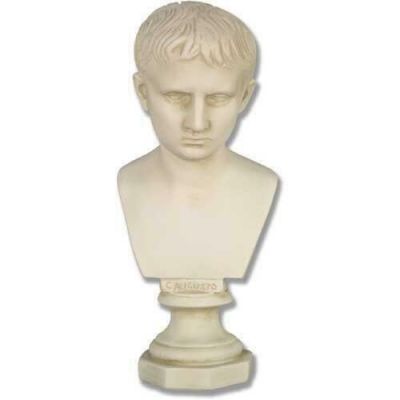 Young Augustus Bust - 11.5in. Fiberglass Indoor/Outdoor Statue -  - T7404