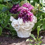 Faces of Cherub pot 10" h - Fiberglass Indoor/Outdoor Garden Statue