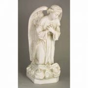 Angel Sorrow Kneeling Cross 27" Fiberglass Indoor/Outdoor Statue