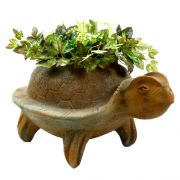 Primitive Turtle Pot 14"H Fiberglass Indoor/Outdoor Garden Statue