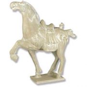 Peking Horse Left 40 Fiber Stone Indoor/Outdoor Garden Statue