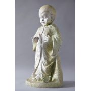 Baby Francis Standing w/Bird Fiber Stone Indoor/Outdoor Garden Statue