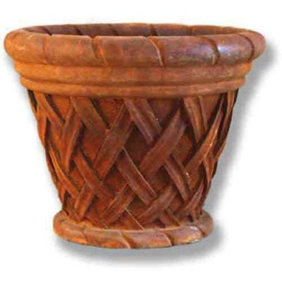 28 W Basket Weave 23in. High  (R) Fiberglass Indoor/Outdoor Pot -  - FS60056