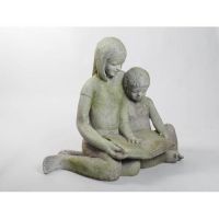 Brother and Sister Moment Fiber Stone Resin Indoor/Outdoor Statuary