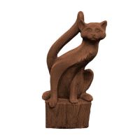 Curious Cat Fiber Stone Resin Indoor/Outdoor Statuary