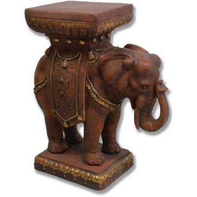 Elephant Pedestal 23in. Fiberglass Indoor/Outdoor Garden Statue -  - F6862
