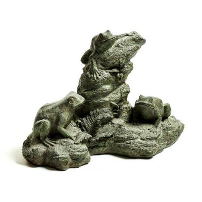 Frog Trio Fiber Stone Resin Indoor/Outdoor Statuary -  - FS9164