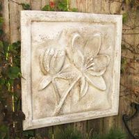 Lotus Plaque Fiberglass Resin Indoor/Outdoor Garden