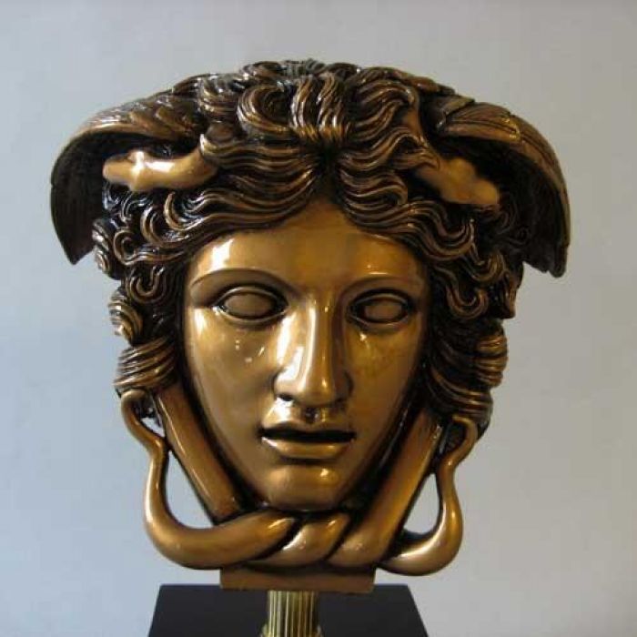 Busts : Medusa Head Gold On Base Fiberglass Indoor/Outdoor ...