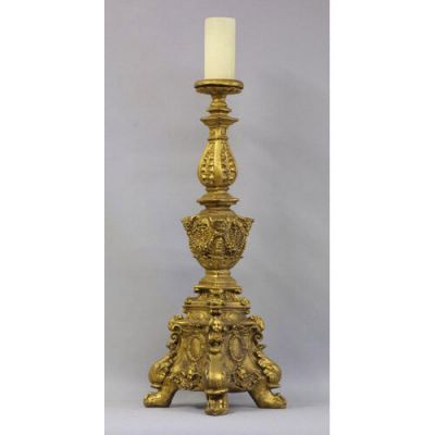 Ornate Candleholder Tall 3in. Fiberglass Indoor/Outdoor Garden -  - F1215