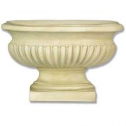 Oval Flute Vase 9in. Fiber Stone Resin Indoor/Outdoor Statuary