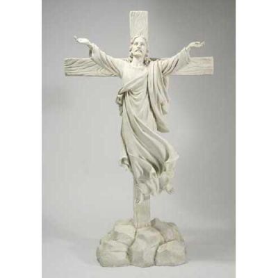 Risen Christ From Cross Fiberglass Indoor/Outdoor Garden -  - F8524