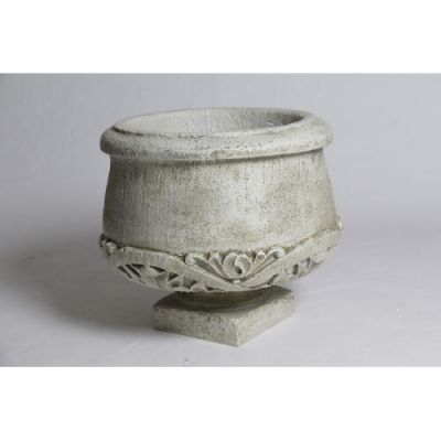 Round Pot Under Ornate 20in. Fiberglass Indoor/Outdoor Garden -  - F094