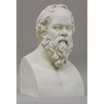 Socrates 21in. (Chest Up) Fiber Stone Resin Indoor/Outdoor Statuary -  - FS9029