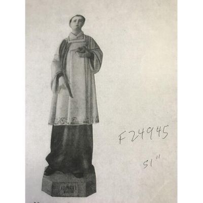 St. Stephen 51in. High Fiberglass Indoor/Outdoor Garden Statue -  - F24945