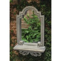 Wall Mirror W/Shelf Fiberglass Indoor/Outdoor Garden