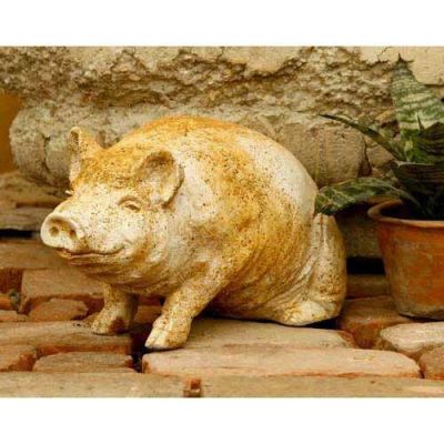 Wilber Pig 8in. Fiberglass Indoor/Outdoor Garden -  - F8153