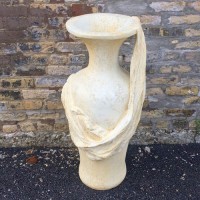 Drape Water Urn Fiber Stone Indoor/Outdoor Garden Statue