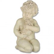Cherub Quinn w/Rabbit 17in. Fiberglass Resin Indoor/Outdoor Statue