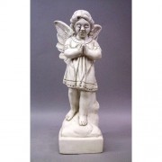 Angel In Prayer 19in. Fiberglass Resin Indoor/Outdoor Garden Statue