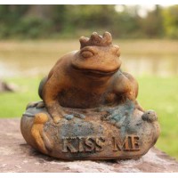 Frog Prince 6.5in. High - Fiberglass Resin - Indoor/Outdoor Statue