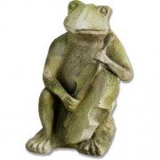 Frog Singing Jazz - Bass 15in. - Fiberglass Resin - Outdoor Statue