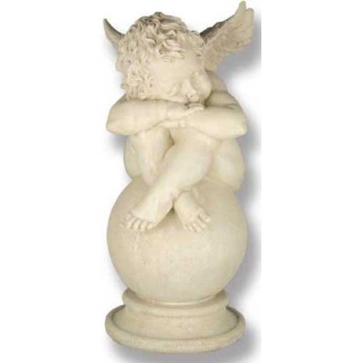 Napping Cherub w/Wings Fiber Stone Resin Indoor/Outdoor Garden Statue -  - FSP2842W