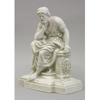 Socrates Seated Fiberglass Resin Indoor/Outdoor Garden Statuary