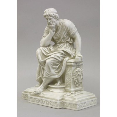 Socrates Seated Fiberglass Indoor/Outdoor Garden Statuary -  - F911