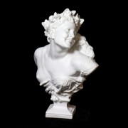 Le Danse Bust 25in. Sq Base Fiberglass Resin Indoor/Outdoor Garden