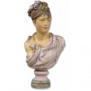 Victorian Woman Bust - Fiberglass Resin - Indoor/Outdoor Garden Statue - Realistic Colors