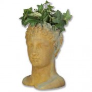 Hermes Head Planter 15in. Fiberglass Resin Indoor/Outdoor Garden / Patio