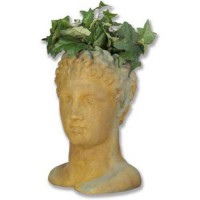 Hermes Head Planter 15in. Fiberglass Resin Indoor/Outdoor Garden / Patio