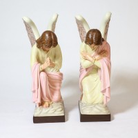 Kneeling Angel Arms Crossed - Lightweight Fiberglass Resin - Indoor/Outdoor Statue