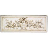 Rose Urn Relief 33in. Wide Fiberglass Resin Indoor/Outdoor Statue