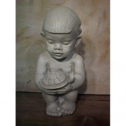 Anton And His Turtle 12in. Copper - Fiberglass Resin - Outdoor Statue