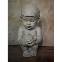 Anton And His Turtle 12in. Copper - Fiberglass Resin - Outdoor Statue