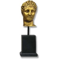 Hermes Head On Cube - Fiberglass Resin - Indoor/Outdoor Garden Statue