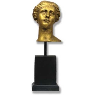 Venus Head On Cube 12in. High - Fiberglass - Outdoor Statue -  - HT3921