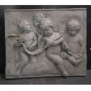 Four Singing Cherubs Plaque Fiberglass Resin Indoor/Outdoor Garden