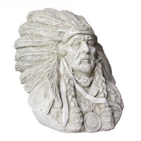 Great Indian Chief Bust - Fiberglass Resin - Indoor/Outdoor Garden Statue