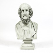 Homer Bust 22in. On Square Base - Fiberglass Resin - Outdoor Statue